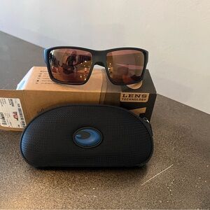 Costa Black Frame Sunglasses with Amber Lenses